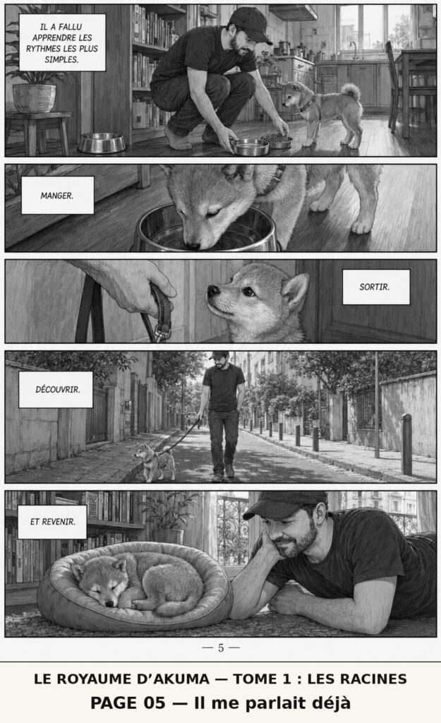 Le Royaume d’Akuma, tome 1 Les Racines — planche 05 : Il me parlait déjà
