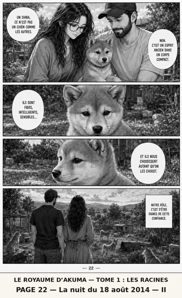Le Royaume d’Akuma, tome 1 Les Racines — planche 22 : Un Shiba n’est pas un chien comme les autres