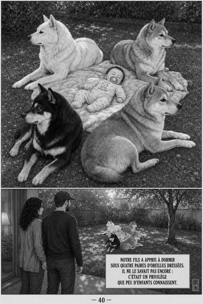 Adèle et Adrien avec leur meute de Shiba Inu au Royaume d'Akuma