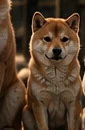 Cœur, Shiba Inu noir et feu