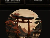 Torii japonais au coucher du soleil
