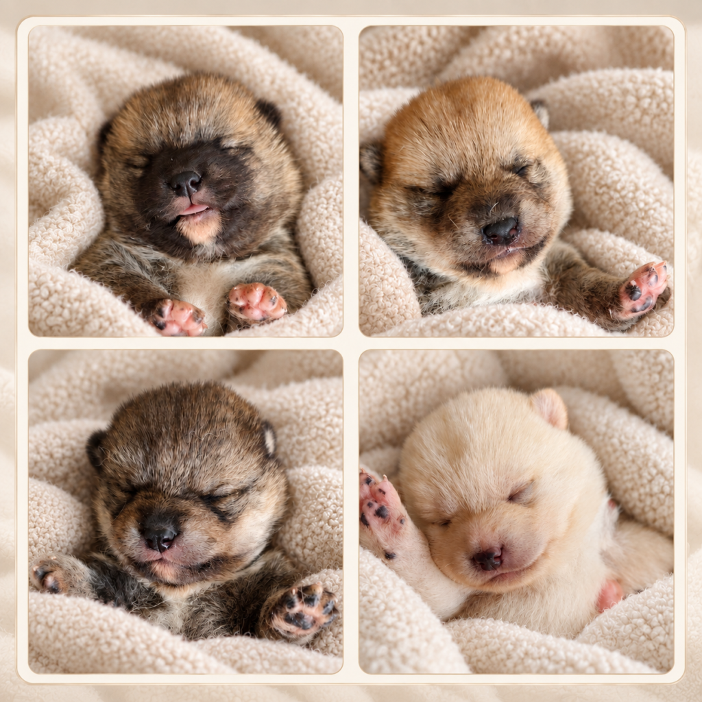 Chiots Shiba Inu de la Portée Queeny 2026 au Royaume d'Akuma