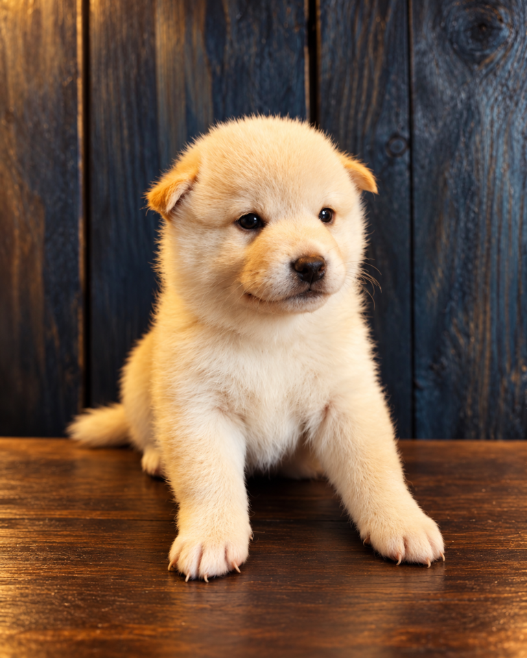 Chiot Shiba Inu blanc de la portée Queeny : Byakko